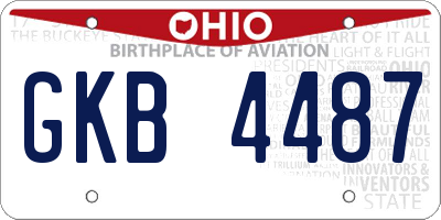 OH license plate GKB4487