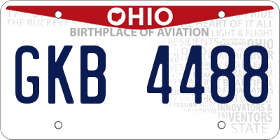 OH license plate GKB4488