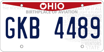 OH license plate GKB4489