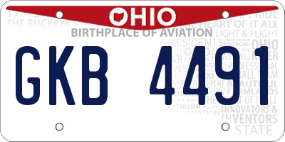 OH license plate GKB4491