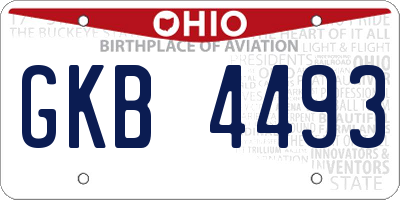 OH license plate GKB4493