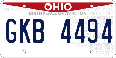 OH license plate GKB4494
