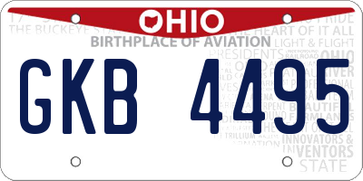 OH license plate GKB4495