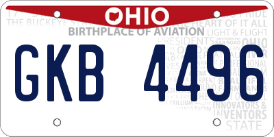 OH license plate GKB4496