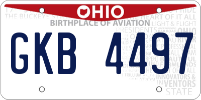 OH license plate GKB4497