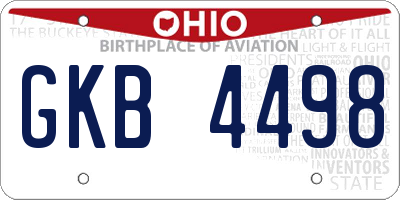 OH license plate GKB4498