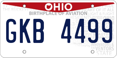 OH license plate GKB4499