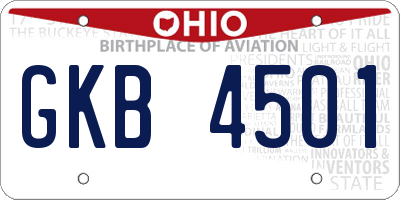 OH license plate GKB4501
