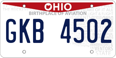 OH license plate GKB4502