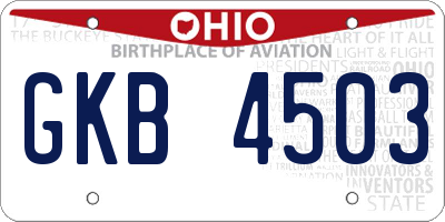 OH license plate GKB4503