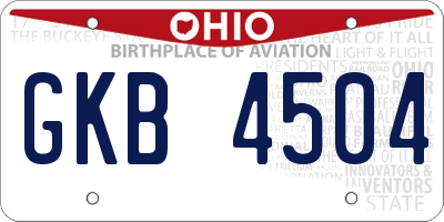 OH license plate GKB4504