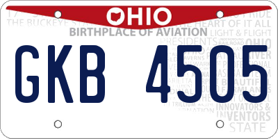 OH license plate GKB4505