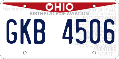 OH license plate GKB4506