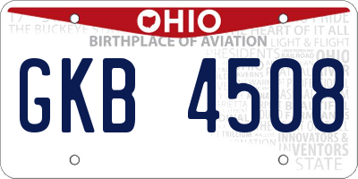 OH license plate GKB4508