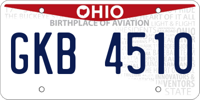 OH license plate GKB4510