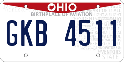 OH license plate GKB4511
