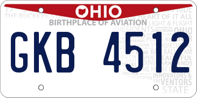 OH license plate GKB4512