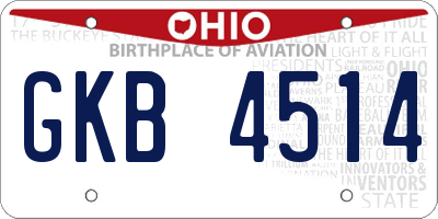OH license plate GKB4514