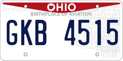 OH license plate GKB4515