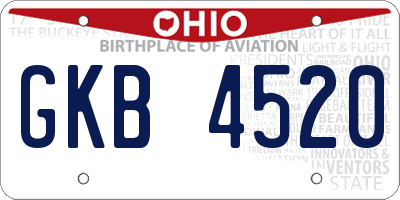 OH license plate GKB4520