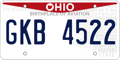 OH license plate GKB4522