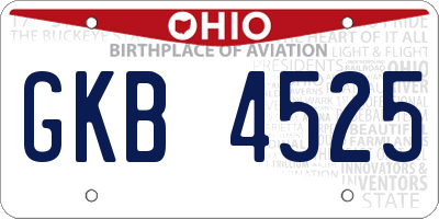 OH license plate GKB4525
