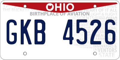 OH license plate GKB4526