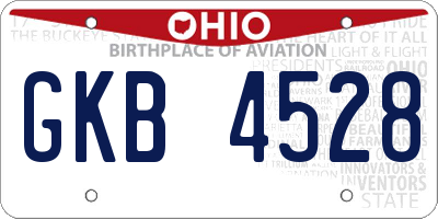 OH license plate GKB4528