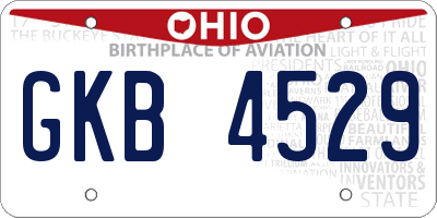 OH license plate GKB4529