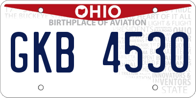 OH license plate GKB4530