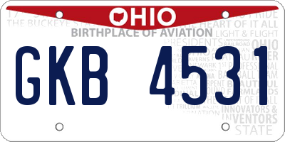 OH license plate GKB4531
