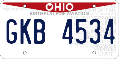 OH license plate GKB4534