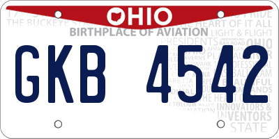 OH license plate GKB4542
