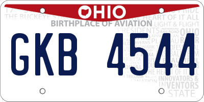 OH license plate GKB4544