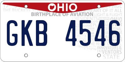OH license plate GKB4546