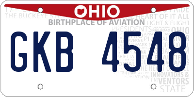 OH license plate GKB4548