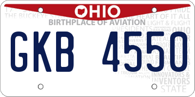 OH license plate GKB4550