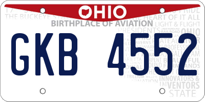 OH license plate GKB4552