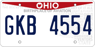 OH license plate GKB4554