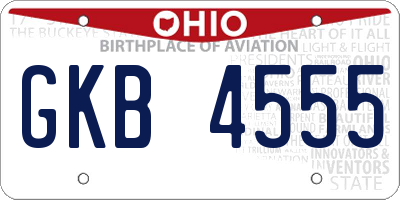 OH license plate GKB4555