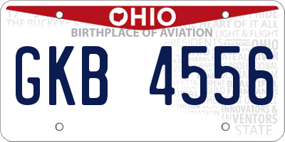 OH license plate GKB4556