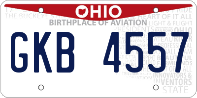 OH license plate GKB4557