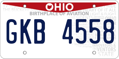 OH license plate GKB4558