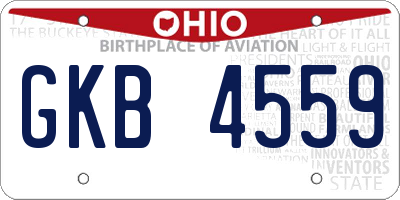 OH license plate GKB4559