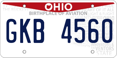 OH license plate GKB4560
