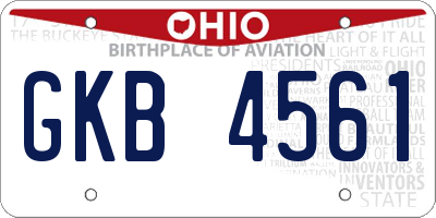 OH license plate GKB4561