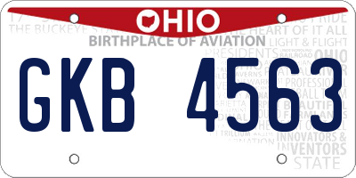 OH license plate GKB4563