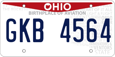 OH license plate GKB4564