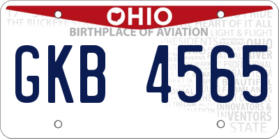 OH license plate GKB4565