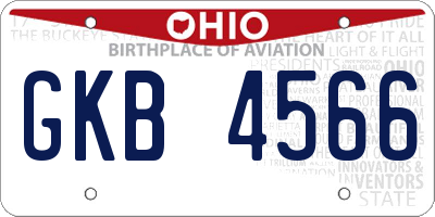 OH license plate GKB4566